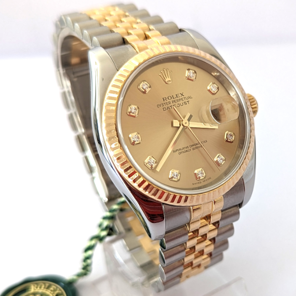 Diamond Dial Rolex DateJust with concealed clasp