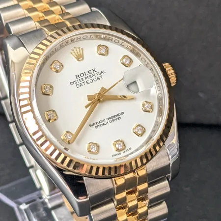 White Diamond Dial DateJust 36mm front