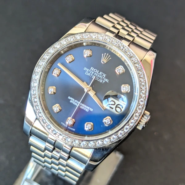 Blue diamond dial 36mm DateJust front