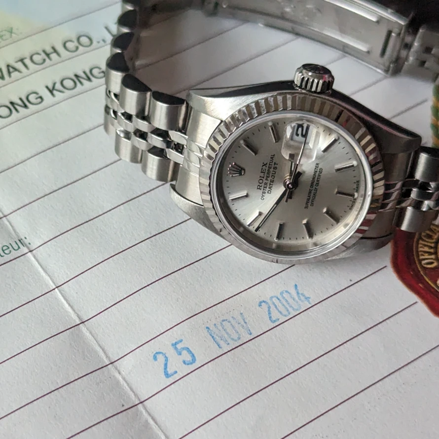 Ladies Silver Dial Rolex DatejJst  bracelet