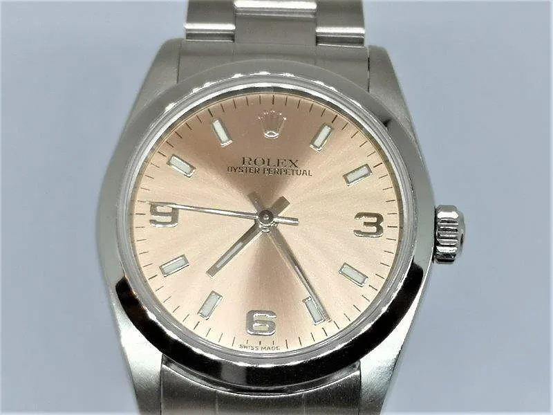 Rolex Oyster Perpetual 31mm ref. 77080, salmon pink arabic dial - clasp