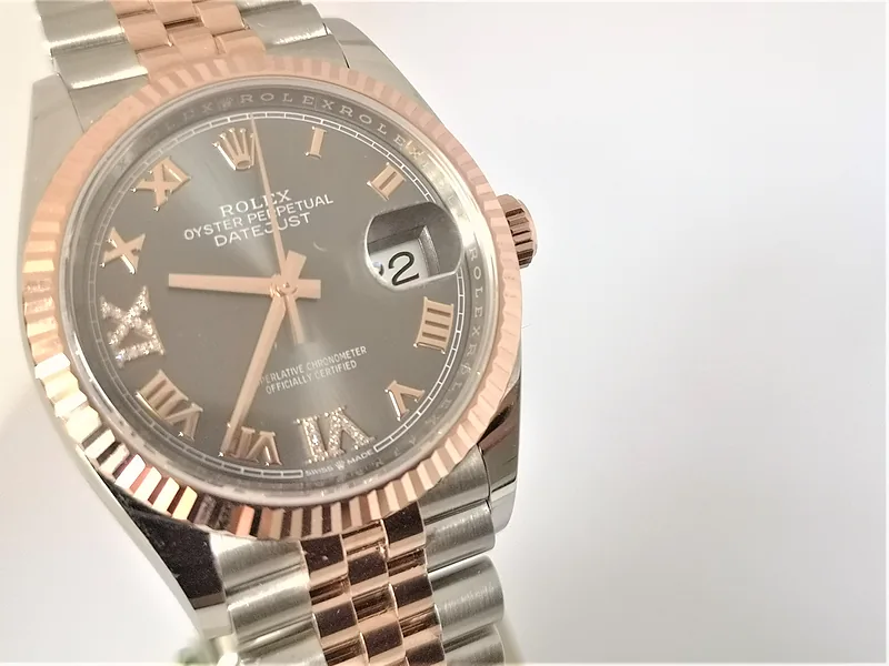 ROLEX DATEJUST 36MM ref. 126231, rhodium diamond dial - front view