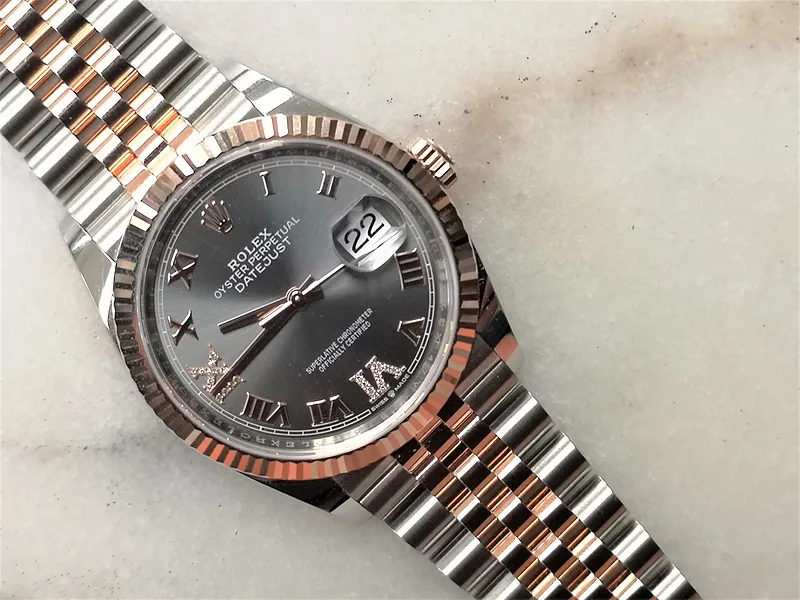 ROLEX DATEJUST 36MM ref. 126231, rhodium diamond dial - bracelet