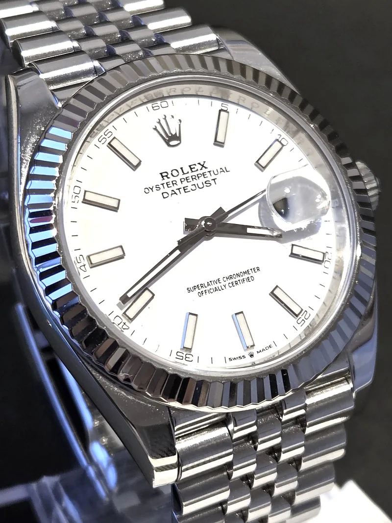Pre-owned Rolex Datejust 41mm ref. 126334 2021, White
