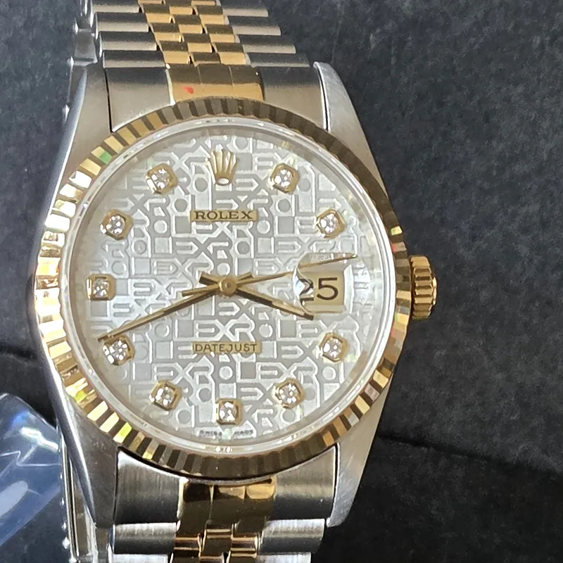 Rolex DateJust 36mm ref. 16233, jubilee big diamonds - front view