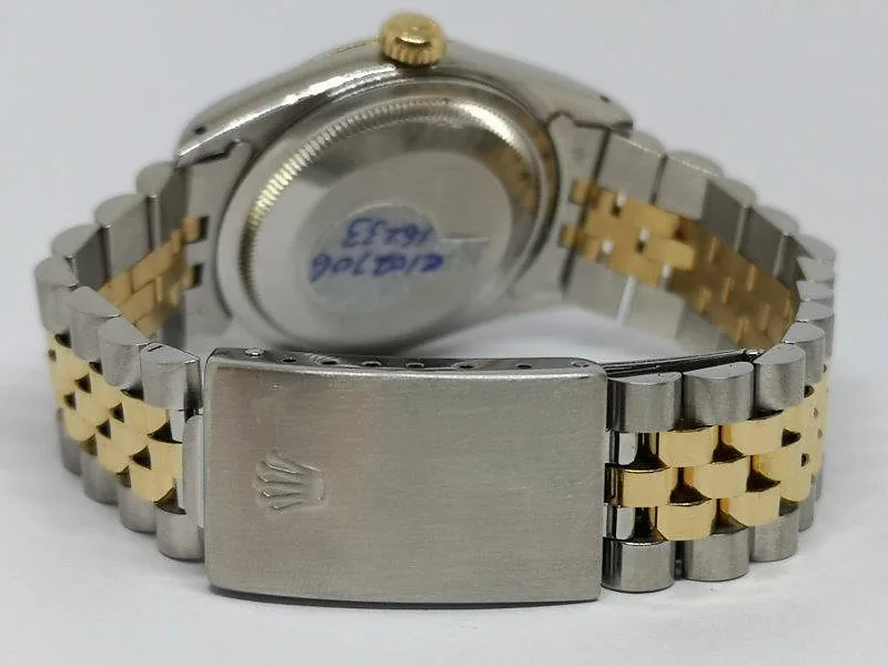 Rolex DateJust 36mm ref. 16233, champagne with gold baton hour markers - clasp