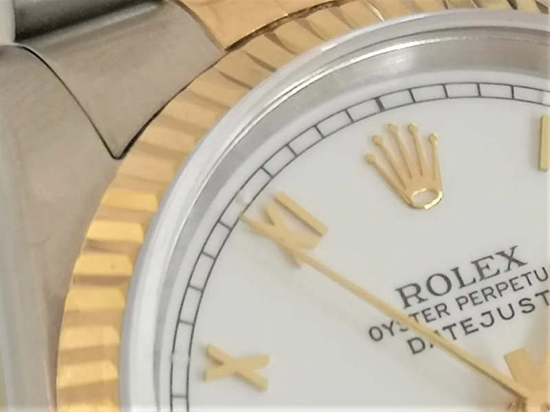 Rolex DateJust 36mm ref. 16233, white with roman numerals - clasp