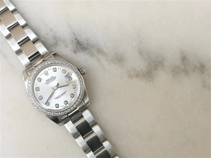 Rolex DateJust 31mm ref. 178240, aftermarket diamond dot dial - clasp