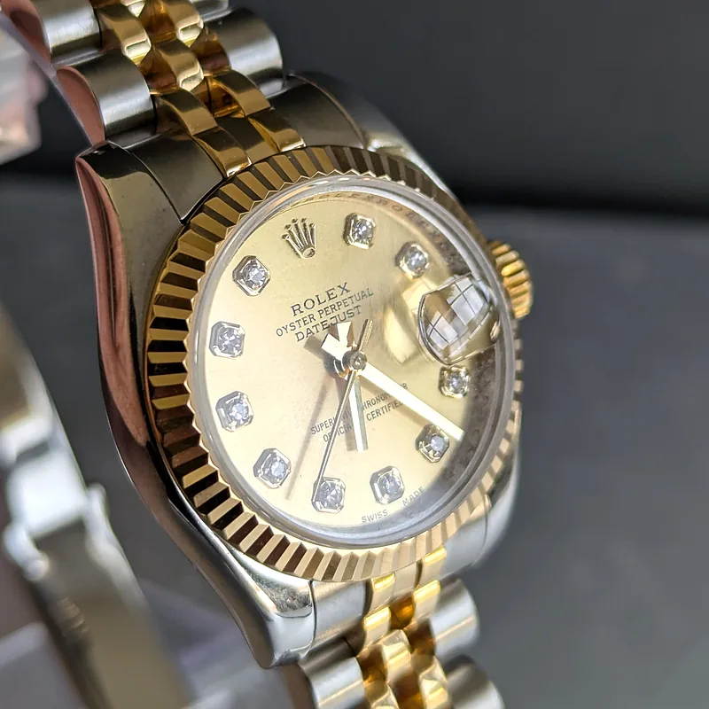 Rolex DateJust 26mm ref. 179173, original diamond dot dial - clasp