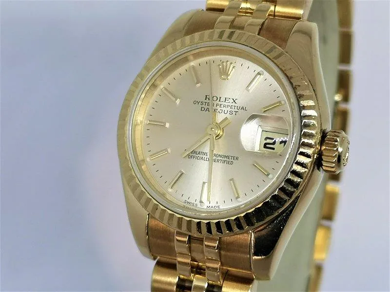 Rolex DateJust 26mm ref. 179178, sunburst with gold batons - front view