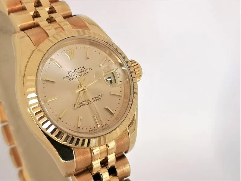Rolex DateJust 26mm ref. 179178, sunburst with gold batons - dial close-up