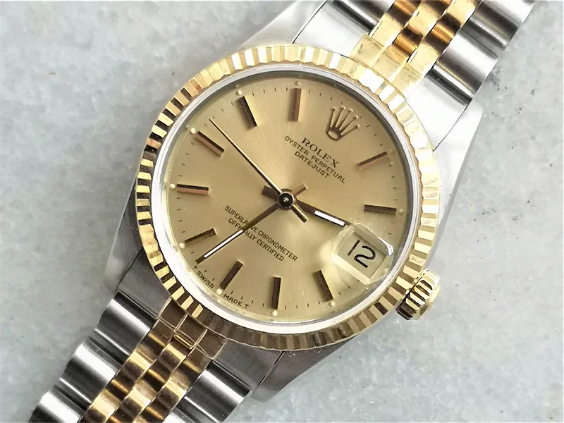 Rolex DateJust 31mm ref. 68273, champagne with gold batons - additional view