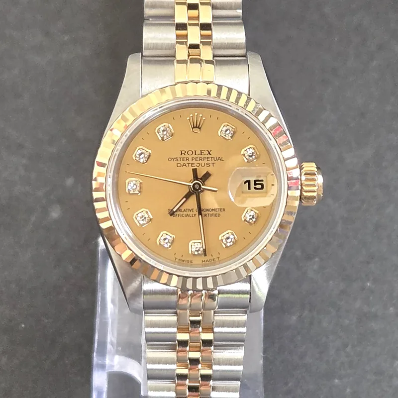 Rolex DateJust 26mm ref. 69173, factory champagne diamond dot dial - additional view