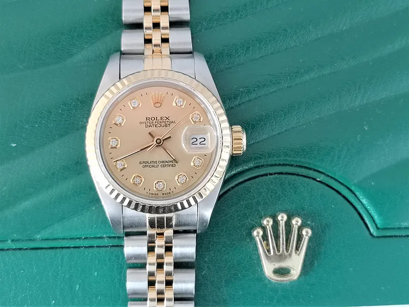 Rolex DateJust 26mm ref. 69173, champagne diamond dial - clasp