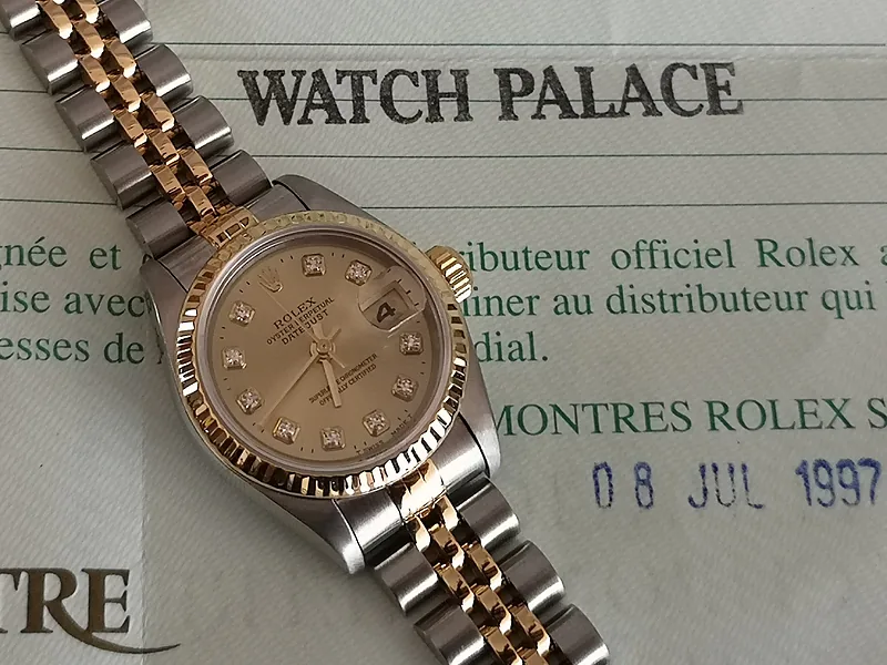 Rolex DateJust 26mm ref. 69173, original diamond dot dial - clasp