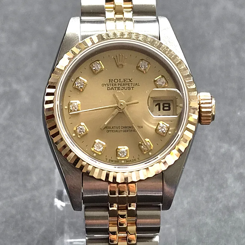 Rolex DateJust 26mm ref. 69173, original big diamond dial - side profile