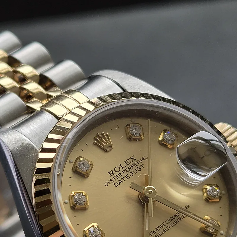 Rolex DateJust 26mm ref. 69173, original big diamond dial - crown and case