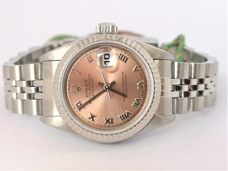 Rolex DateJust 26mm ref. 69174, pink with roman numerals - crown and case