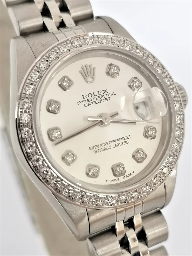 Pre-owned Rolex DateJust 26mm ref. 79174 2000, Custom diamond dot dial