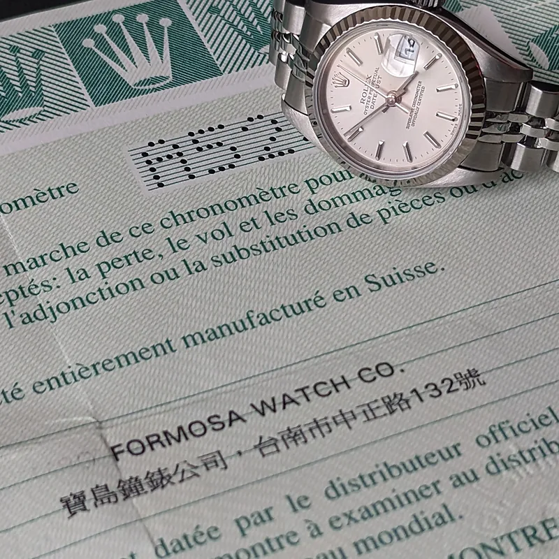 Rolex DateJust 26mm ref. 79174, silver with batons - clasp