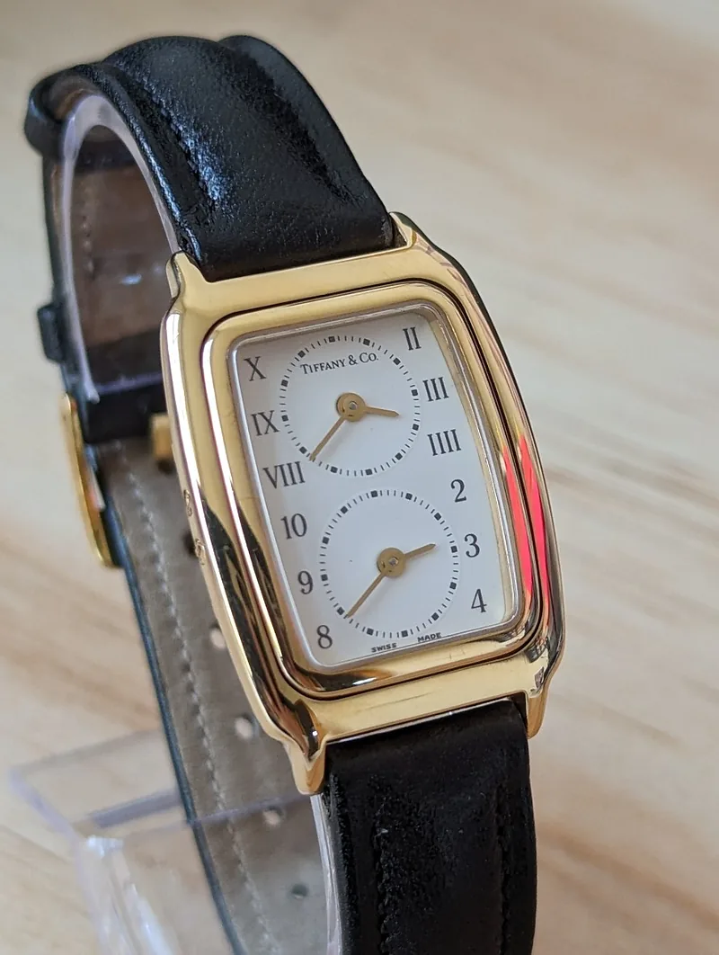 Tiffany Dual-Time ref. L203, white - dial close-up