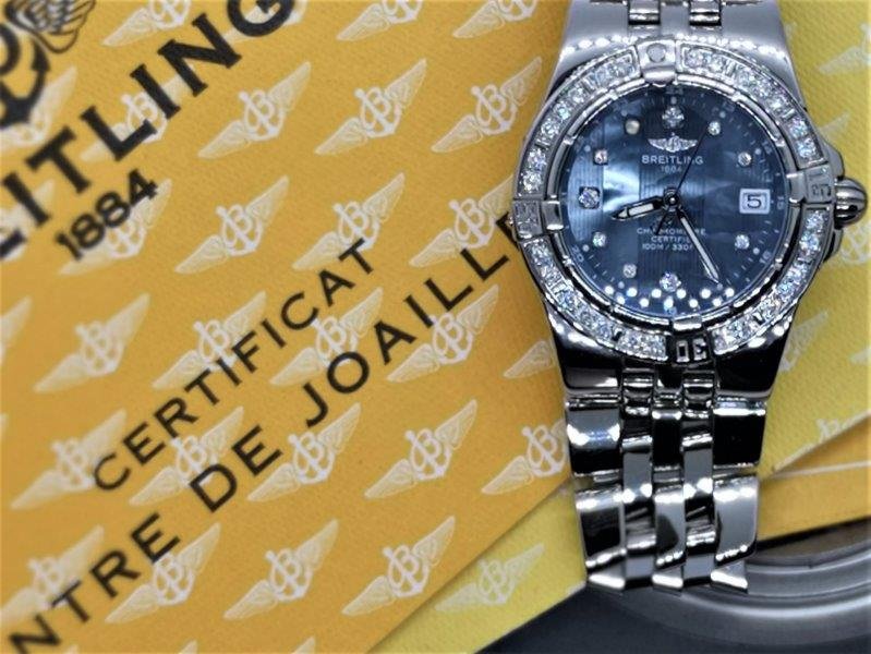 Breitling Starliner-Acier ref. A71340, blue with original diamond dot dial - clasp
