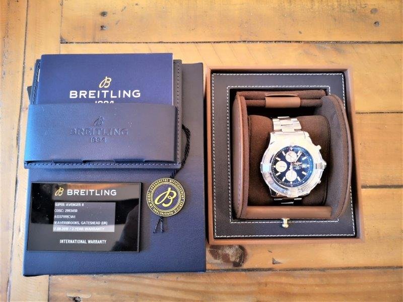 Breitling Super Avenger II ref. A1337111, blue - front view