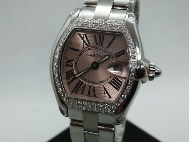 Cartier brilliance with pink dial and diamond bezel  dial