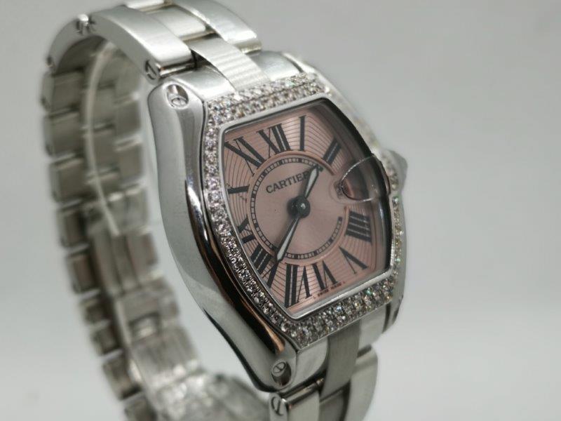 Cartier brilliance with pink dial and diamond bezel  bracelet