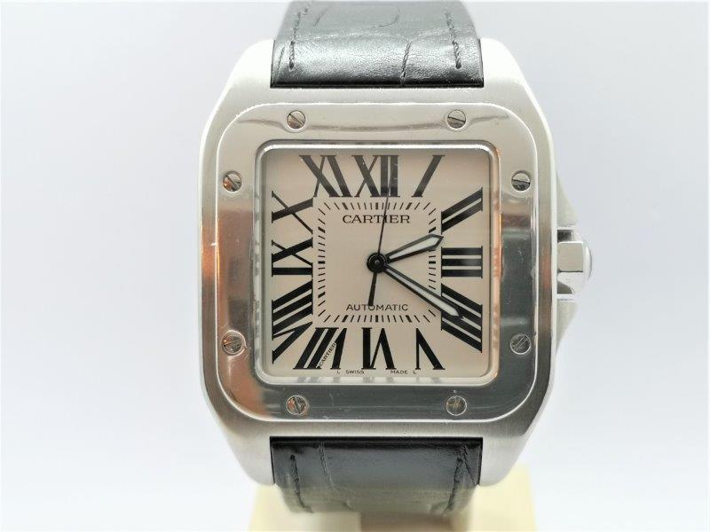 Santos 2656 with New Cartier Leather Strap front