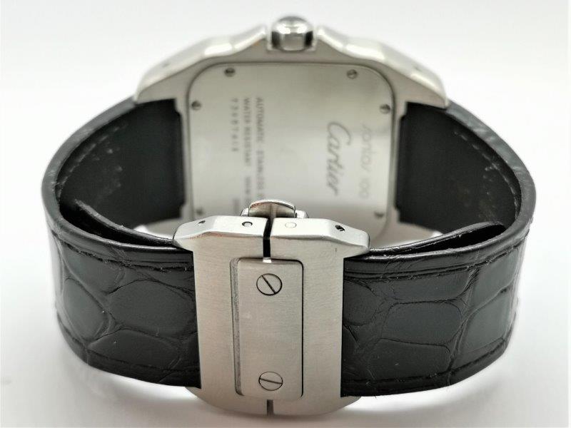 Santos 2656 with New Cartier Leather Strap side