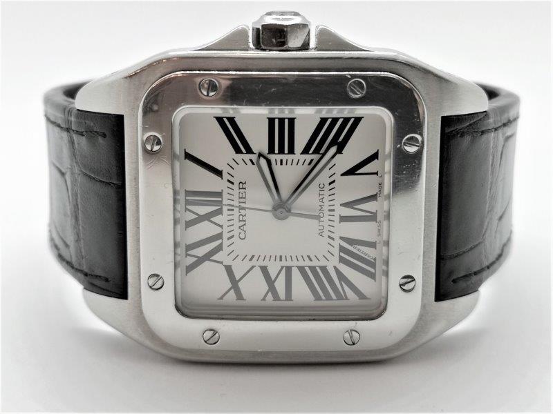 Santos 2656 with New Cartier Leather Strap crown