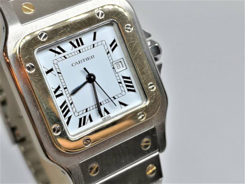 Steel and Gold Santos de Cartier front