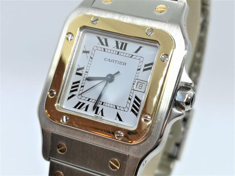 Steel and Gold Santos de Cartier dial