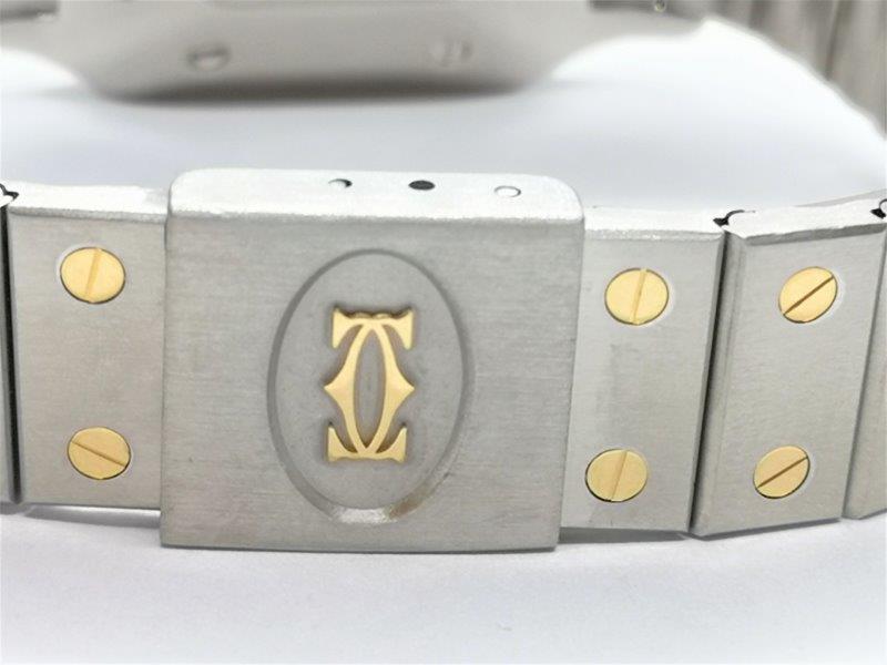 Steel and Gold Santos de Cartier crown