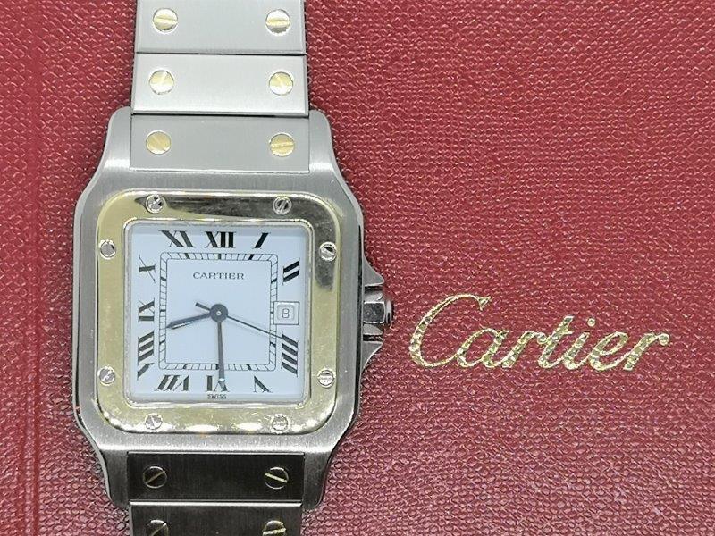 Steel and Gold Santos de Cartier clasp