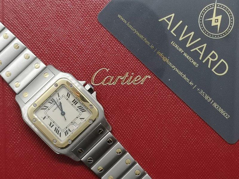 Steel Santos Galbee in Steel and Gold clasp