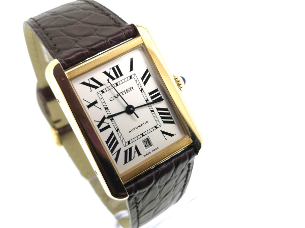 Rose gold Cartier watch front