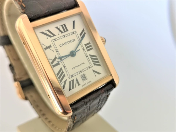 Cartier Tank Solo XL W5200026 18K Rose Gold Mens Watch Box Papers