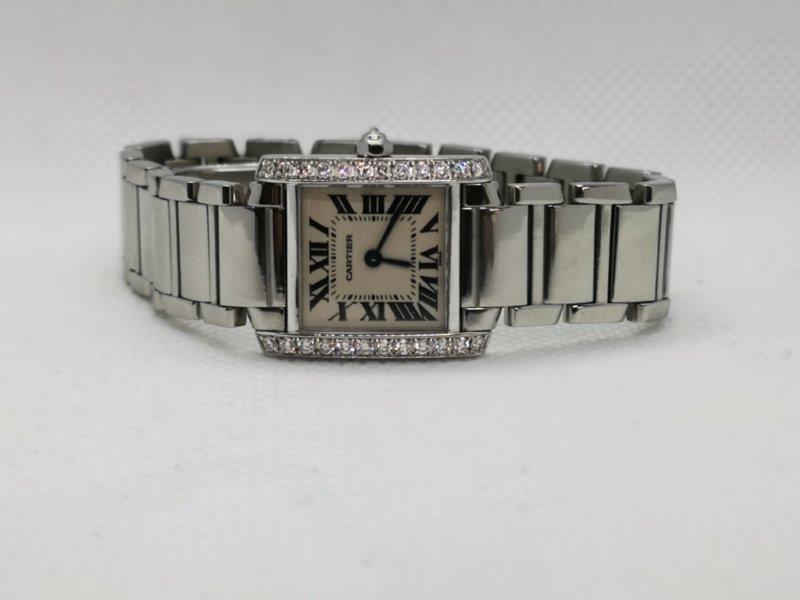 Beautiful ladies Cartier watch with afterset diamond bezel