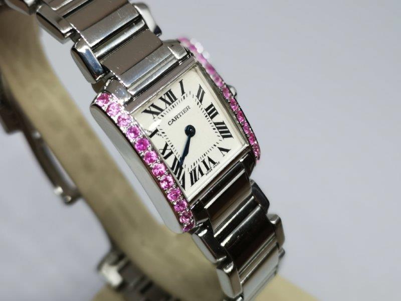 Cartier Tank Francaise-just perfect in pink! crown