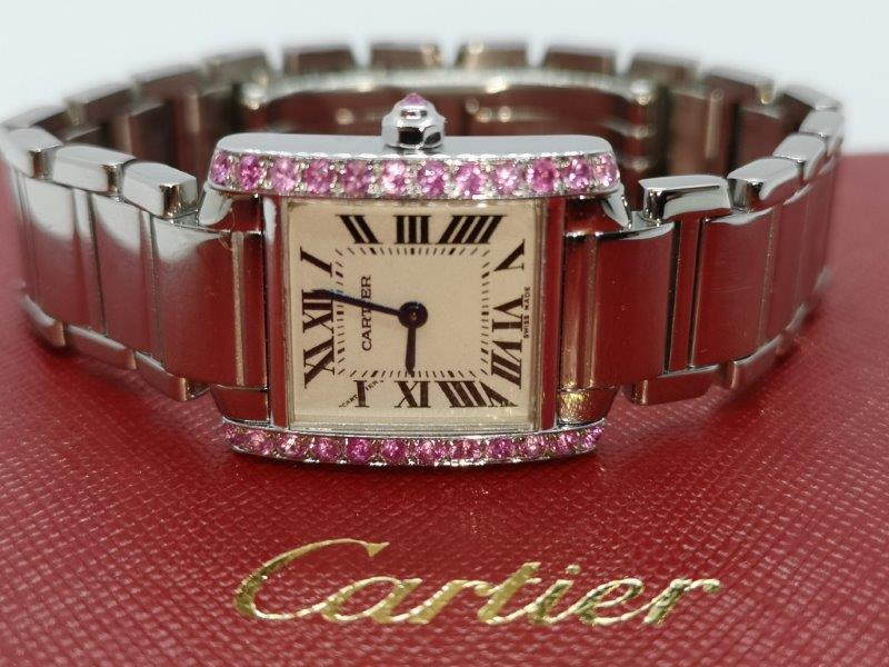 Cartier Tank Francaise-just perfect in pink! clasp