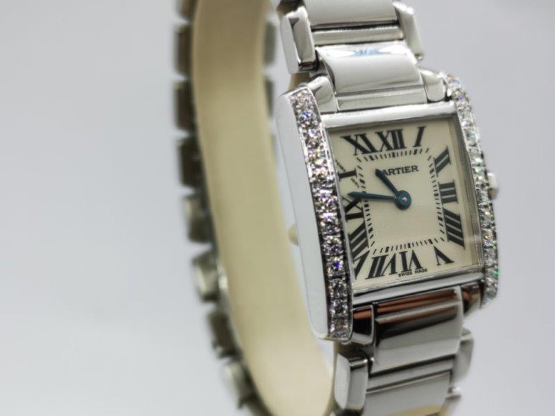 Gorgeous Cartier Tank Francaise with afterset Diamonds dial