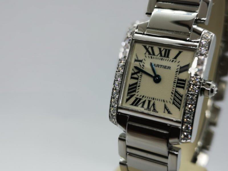 Gorgeous Cartier Tank Francaise with afterset Diamonds bracelet