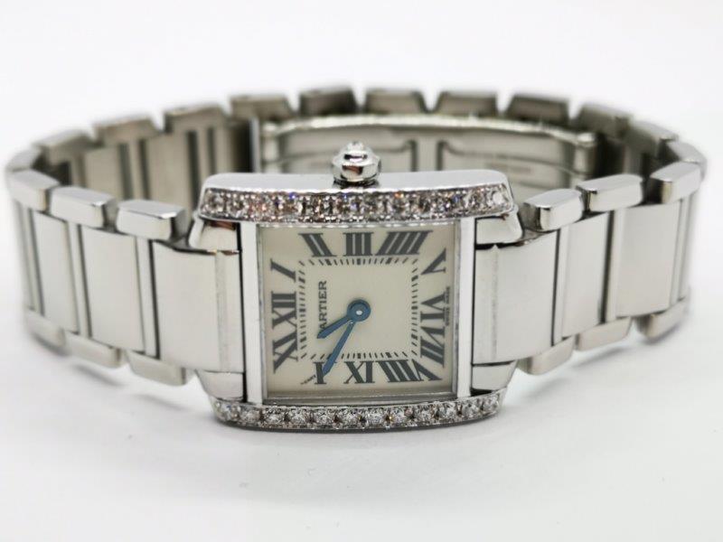 Gorgeous Cartier Tank Francaise with afterset Diamonds clasp