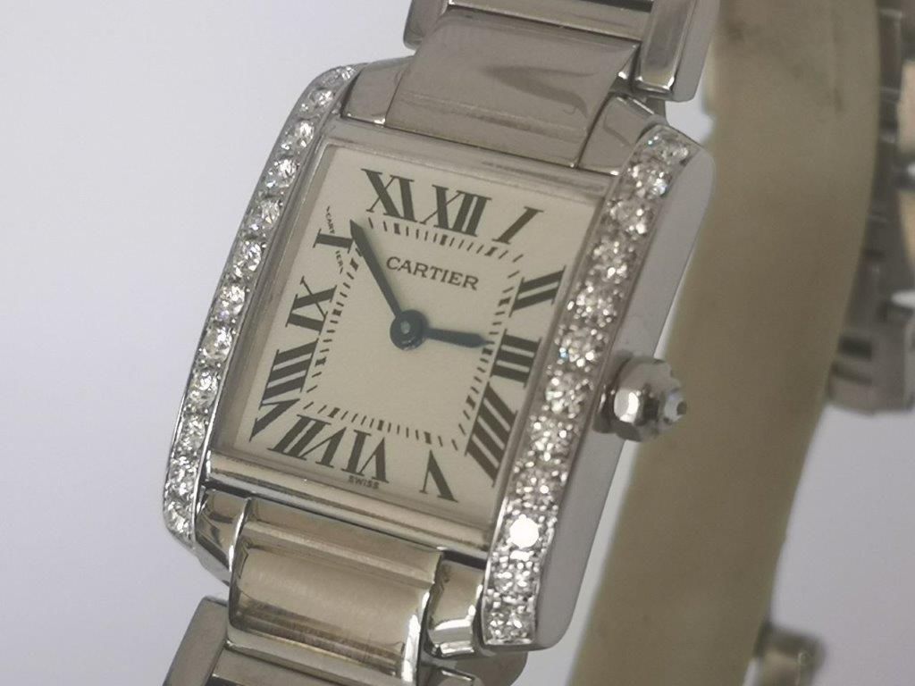 Tank Francaise with Diamond Bezel front