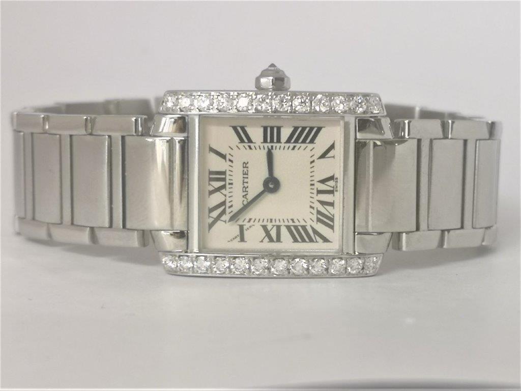 Tank Francaise with Diamond Bezel side