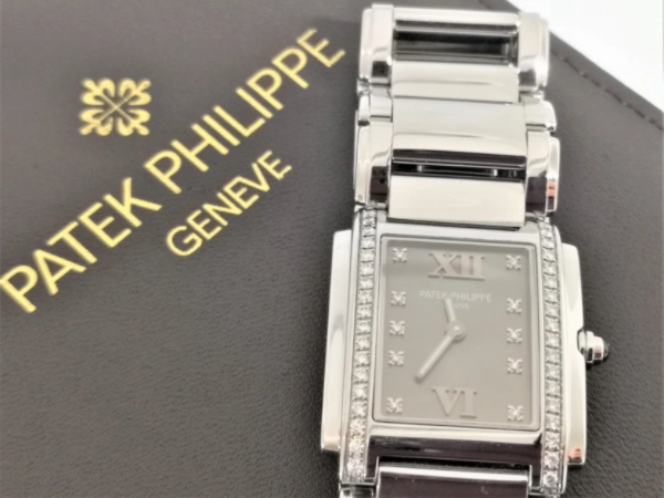 Patek Twenty4 with diamonds on a grey dial bracelet