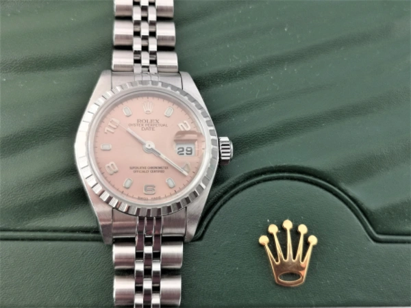 26mm pink ladies Rolex Date  crown