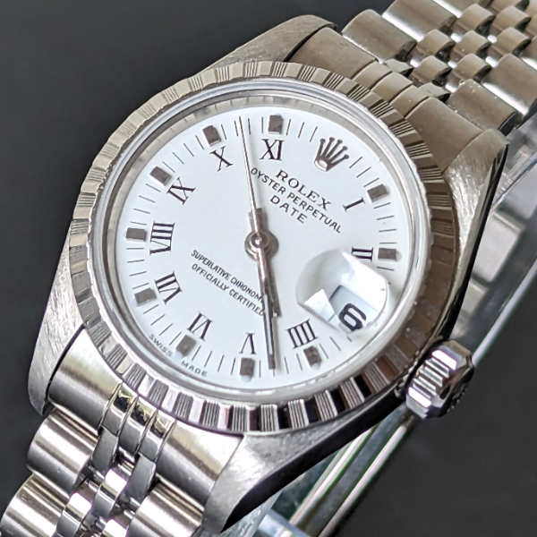 White dial ladies Rolex Date  bracelet